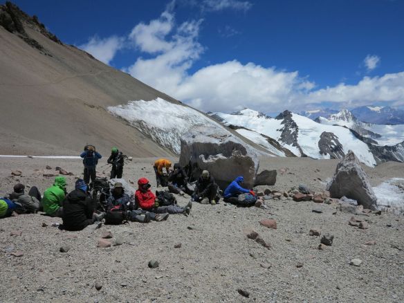 Lunch break for the group just before the traverse.